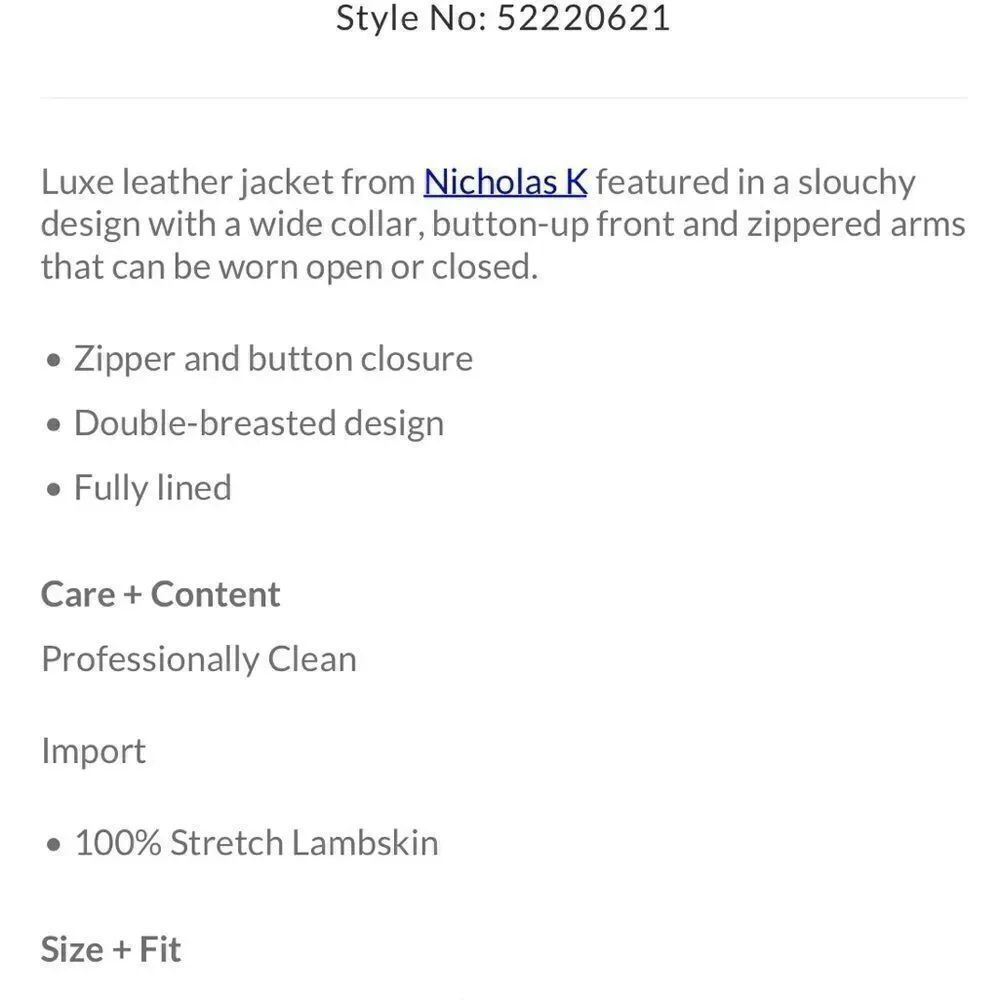 Nicholas K Leather Jacket Army - Picture 6 of 12